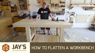 How To Flatten A Workbench Top With Hand Planes  248 [upl. by Nylrac196]