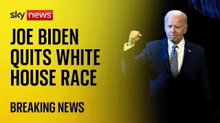 Joe Biden pulls out of 2024 US presidential race  Sky News full coverage [upl. by Anna]