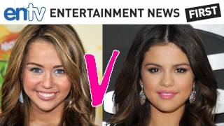 MILEY CYRUS V SELENA GOMEZ Suspender Tights Wars Who Won ENTV [upl. by Nagaek549]