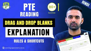 PTE Reading Drag and Drop Blanks Rules amp Shortcuts HINDI  Practice Explanation  Language Academy [upl. by Ailsa524]