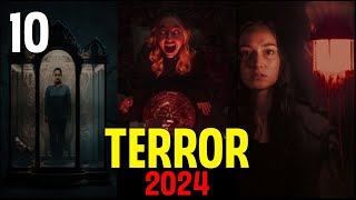 Top 10 Mejores Películas de TERROR del 2024 [upl. by Oirom]