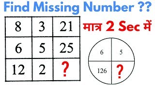 Reasoning Tricks in hindi  Missing number  For Railway SSC BANK CPO SI CHSL MTS amp all exams [upl. by Voccola]