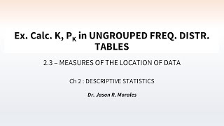 IS23ExCalc K and Pk  Ungrouped Freq Distr Table [upl. by Stilu]