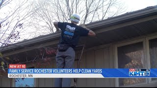 Family Service Rochester volunteers help clean yards [upl. by Ravens801]