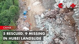 5 Rescued 9 Missing in Hubei Landslide [upl. by Meibers]