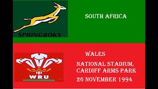 Wales vs South Africa 26 November 1996 National Staduin Cardiff Arms Park [upl. by Noicpesnoc]