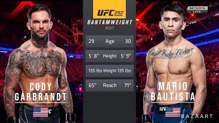 CODY GARBRANDT VS MARIO BAUTISTA FULL FIGHT UFC 292 [upl. by Mundy]