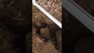 how to break up Large rock in post hole by hand in fence [upl. by Sall]