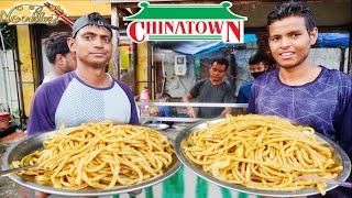 Indian Street Chow Mein Noodles Eating Challenge  Street Chinatown Noodles  Food Challenge [upl. by Ingvar]