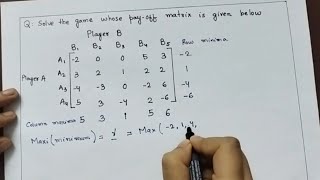 Maxima Minima Principle in Game Theory  Saddle Point in Game Theory  Operation Research in Hindi [upl. by Uhn83]