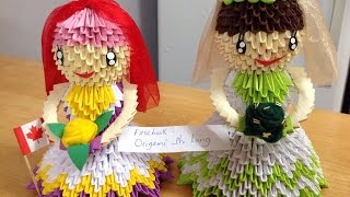 How to make Origani 3D Bride or Doll Tutorial [upl. by Shepherd696]