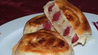 Sosisli ve Sucuklu Açma Börek Tarifi  Gül Börek  Börek Tarifleri [upl. by Zielsdorf]