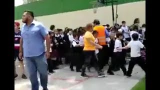 Momento exacto del sismo en el colegio Enrique Rebsamen [upl. by Eelame]