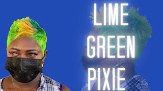 How to Lime green hair  Pravana Vivids [upl. by Nohsreg]