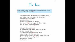 5 The Trees by ADRIENNE RICH Full Explanation [upl. by Aicaca536]