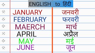 January February Months nameJanuary February ki SpellingMahino ke naam [upl. by Nagram]