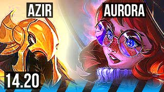 AZIR vs AURORA MID  502  EUW Master  1420 [upl. by Jania224]