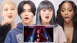 Celebrities And KPop Idols REACTION To LISA  ROCKSTAR Music Video  RIIZE BLACKPINK GIDLE [upl. by Einyaj98]