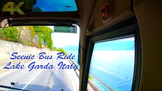 Italy  Scenic Bus Ride  From Desenzano del Garda to Limone sul Garda  Part 2  4K  UHD [upl. by Akinohs]