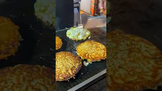 How to cook OKONOMIYAKI in Osaka Japan Shorts StreetFood Japan asmr [upl. by Elianore945]