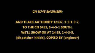 TRRS 534 CN Railroad Track Authority  Scanner Sounds [upl. by Tompkins710]