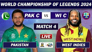 PAKISTAN vs WEST INDIES MATCH 4 WORLD CHAMPIONSHIP OF LEGENDS LIVE  PAK vs WI LIVE MATCH COMMENTARY [upl. by Mahtal]