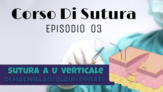 Corso Di Sutura 2022  Episodio 03  Sutura a U Verticale di Donati Blair MacMillan [upl. by Arocat]