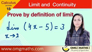 Example on epsilon delta definition on limit  find the limit by using definition [upl. by Spatz80]