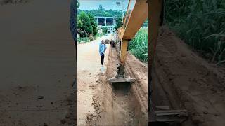 Process of Excavating a Roadside Ditch Using an Excavator  Good tools easier work [upl. by Terra]