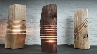 Home decor DIY easy 📏🏵🖍  How to make amazing wooden lamp 🔆⚜ [upl. by Pokorny]