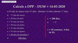 Calculo da DPP  através da DUM ou do USG [upl. by Nickie687]