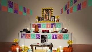 Building the Ofrenda 3 levels of altar have symbolism on Day of the Dead [upl. by Thibault]