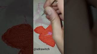 Hand Stitch and Embellishing embroidery art satisfying fyp viral [upl. by Aiepoissac]