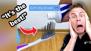 Using A Toothbrush Made of Nails [upl. by Akirret997]