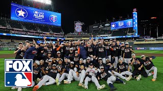 Astros celebrate after clinching ALDS win against Twins  MLB on FOX [upl. by Avery]