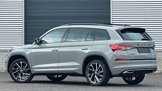 Skoda NEW Kodiaq 2022 Sportline in 4K Steel Grey Meteor 20 Inch Vega Walk around amp detail inside [upl. by Adrahc]