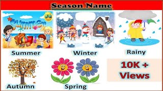 Season Name Name of Season मौसम के नाम ॥phonics song with spelling kidszone0027 [upl. by Ahset]