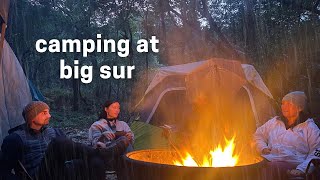 camping in the rain at big sur  pfeiffer beach redwood forests hiking camp cooking [upl. by Territus]