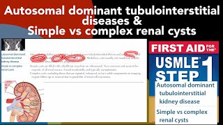 Renal cystic disordersAutosomal dominant tubulointerstitial disease amp Simple vs complex renal cysts [upl. by Alah]