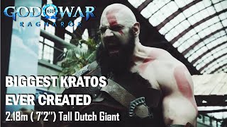 BIGGEST KRATOS ever Created  218m 72 tall Olivier Richters for God of War launch Event [upl. by Hessler613]