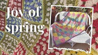 Crochet Granny Square Blanket Tutorial  Joy of Spring Blanket [upl. by Sudnac448]