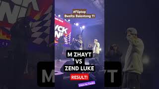 M ZHAYT VS ZEND LUKE RESULT FLIPTOP BWELTABALENTONG11 [upl. by Wilen]