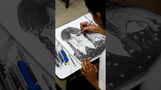 Portrait Sketching 😍  Shikha’s Art Institute shorts sketching [upl. by Maure]