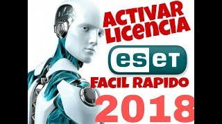 Como activar Licencia Eset Smart Segurity Antivirus TODAS LAS VERSIONES 8 9 10 11 [upl. by Oliver]