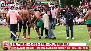 Semi 2  Sarhala Ranuan Vs Abbotsford Lions  2024 Canada Kabaddi [upl. by Edahs]