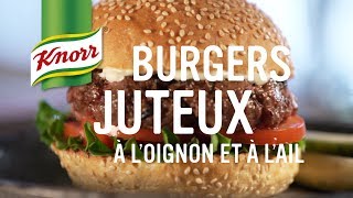 Knorr®  QuestCe Quon Mange Burgers juteux a loignon et à lail [upl. by Petulah]