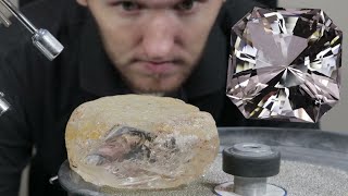 Faceting Another Massive Quartz Over 1000 Carats in a Square Cut [upl. by Irik739]