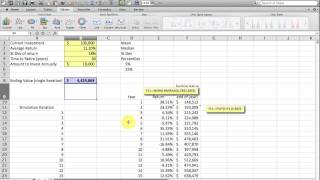 Basic Monte Carlo Simulation of a Stock Portfolio in Excel [upl. by Llezniuq]