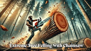 Extreme Tree Felling With Chainsaw  Amazing Lumberjack Skills amp Huge Tree Cutting Techniques [upl. by Milano997]