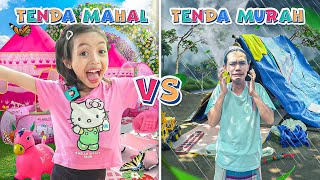 TENDA MAHAL LEIKA VS TENDA MURAH TOMPEL 😍 24 JAM LEIKA DI DALAM TENDA [upl. by Ivatts]